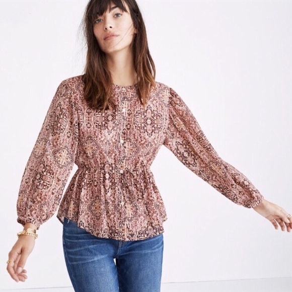 Madewell Tops - Madewell Kaleidoscope Print Drawstring Top